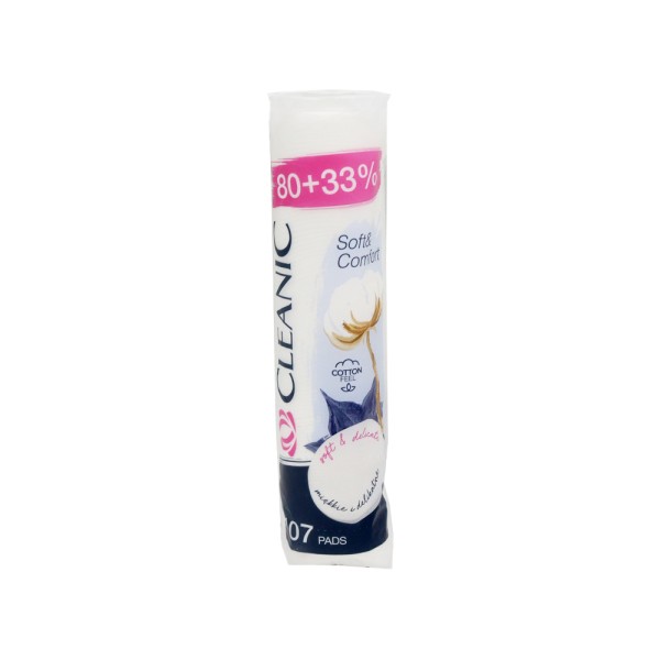 CLEANIC COTTON PADS SOFT+COMFORT 80S+33PCENT FREE