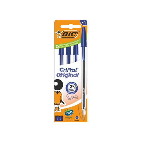 BIC CRISTAL MEDIUM BLISTER BLUE