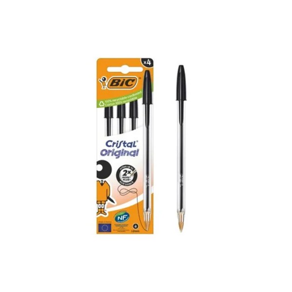BIC CRISTAL MEDIUM BLISTER BLACK 
