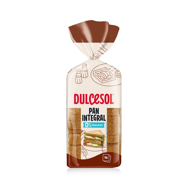 DULCESOL PAN DE MOLDE INTEGRAL 16SLICE