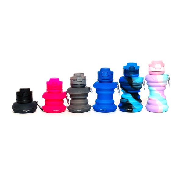 EXSPORT SILICON FOLDABLE SHAPE BOTTLE MIX CLR, BPA FREE 