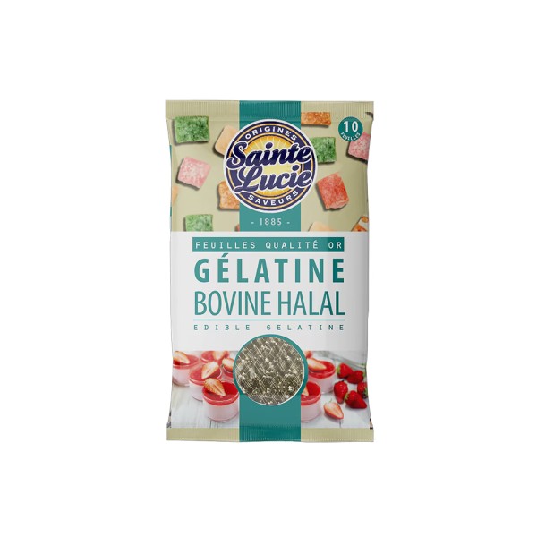 STE LUCIE GELATINE BOVINE HALAL FLOWPACK 10 FEUILLES