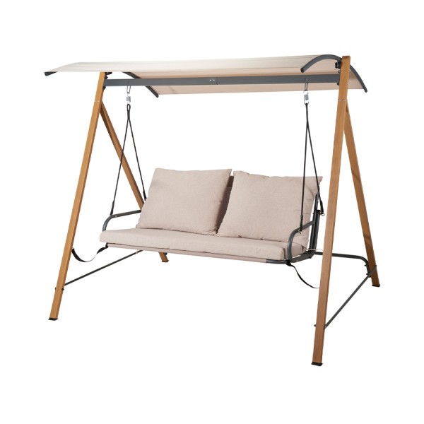EH SWINGING BENCH LOUNGER BEIGE 2-SEATER