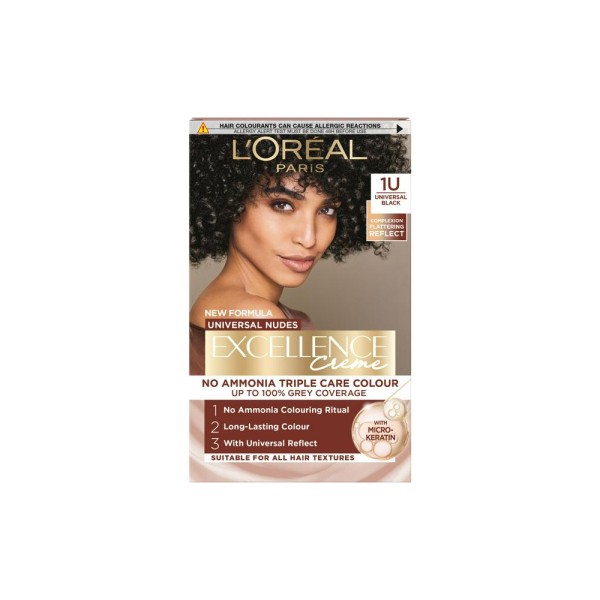 EXCELLENCE  HAIR COLORATION NO AMONIA NUDES BLACK 1U