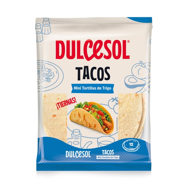DULCESOL TORTILLA MINI TACOS 12PCS 15CM