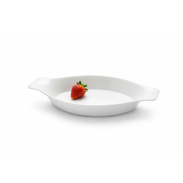 HARD GOODS PORCELAIN OVAL SERVING PLATE W.HANDLE
