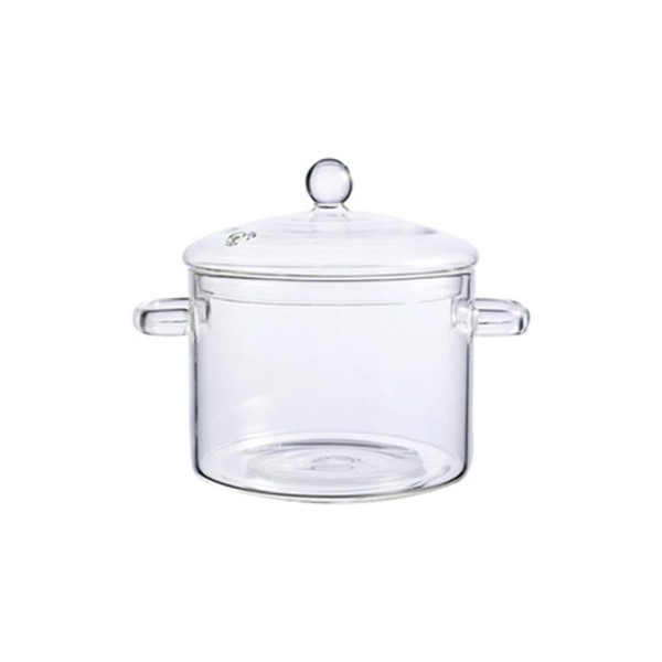 LUCIANO GLASS POT CLEAR W.ROUND TOP