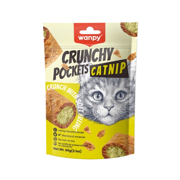 WANPY CAT CRUNCHY POCKETS CATNIP+CHICKEN