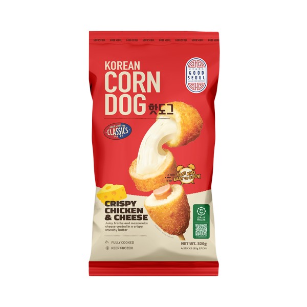 GOOD SEOUL CRISPY CHICKEN AND CHEESE CORN DOG