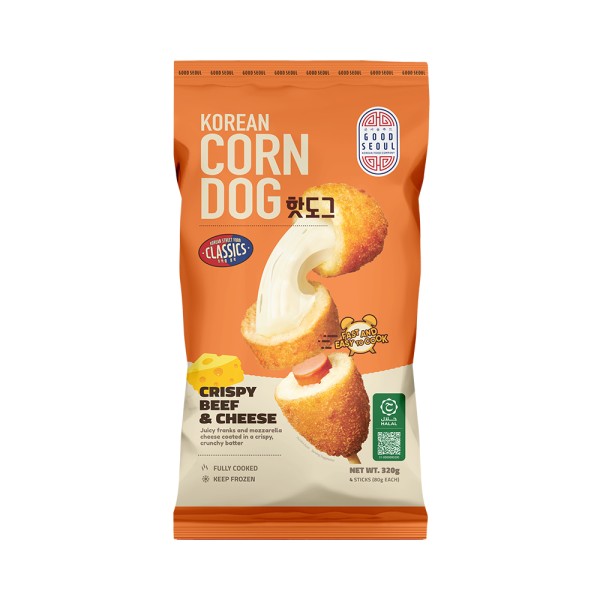 GOOD SEOUL CRISPY BEEF AND CHEESE CORN DOG 