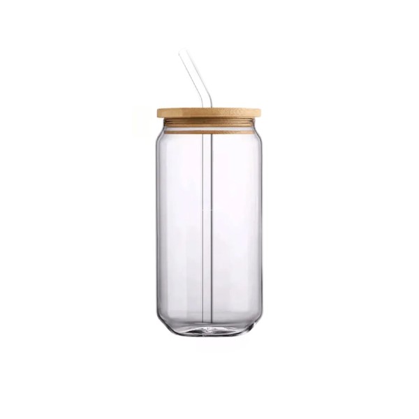 HARD GOODS GLASS TALL CAN CUP W.STRAW 400ML