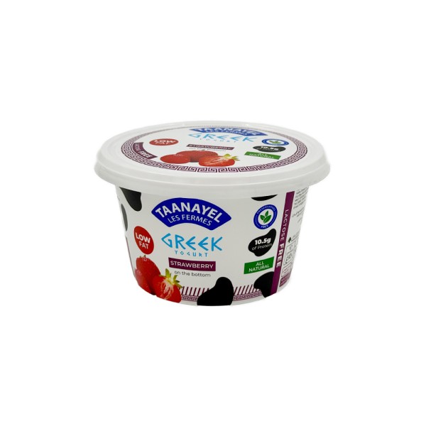 TAANAYEL LES FERMES GREEK YOGURT STRAWBERRY LACTOSE FREE