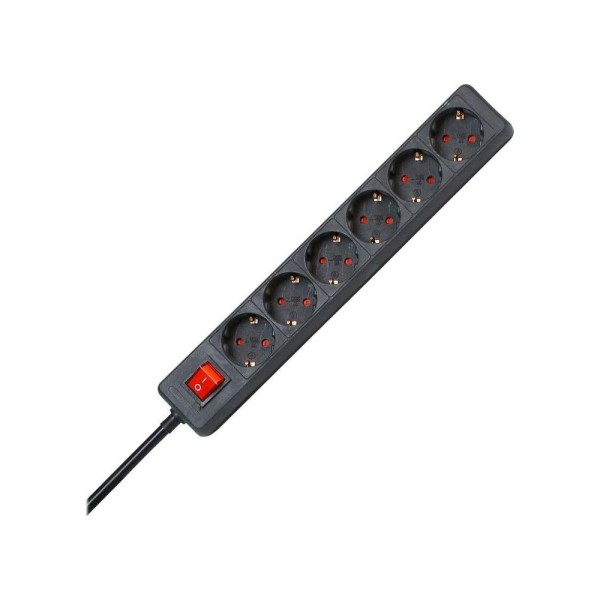 KOPP MULTIPLE SOCKET  6 WAY BLACK 1.4M