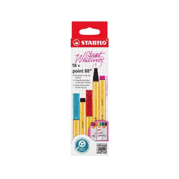 STABILO POINT 88 FINELINER PENS ZIG-ZAG