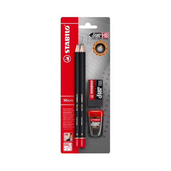 STABILO EXAM GRADE SET PENCILX4 SHARPNERX1 ERASERX1