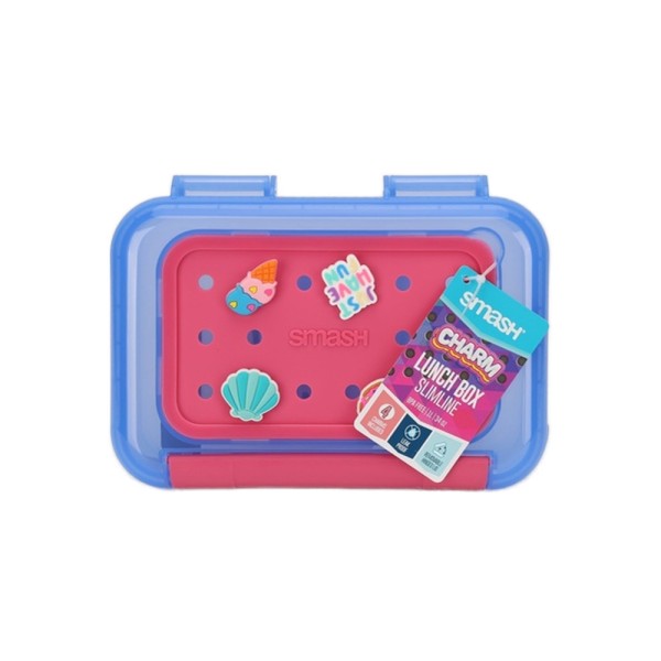 SMASH SLIMLINE CHARM LUNCHBOX PINK
