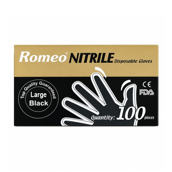 ROMEO HOUSEHOLD GLOVES NITRILE SAFE SKIN LARGE