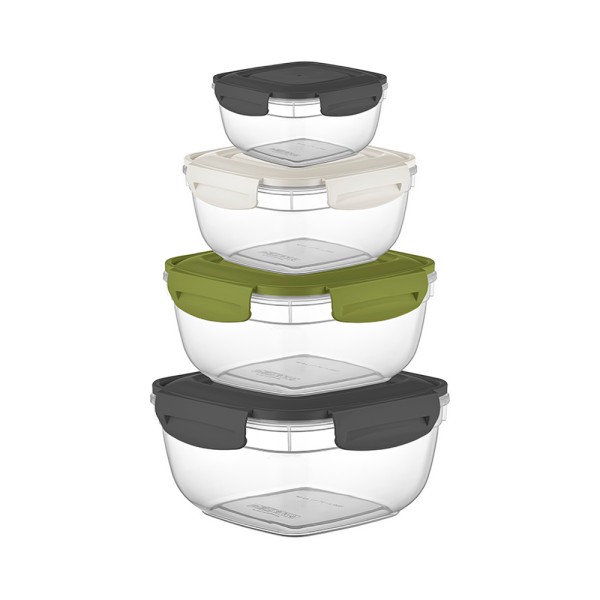 DUNYA PLASTIC LOCKED SQR FOOD STORAGE SET 275-500-900-15