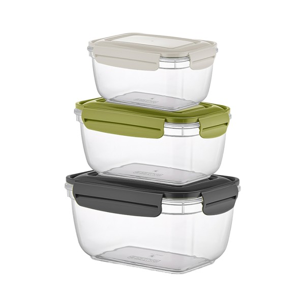 DUNYA PLASTIC LOCKED RECT.DEEP FOOD STORAGE SET 550-1000