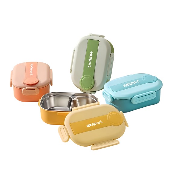 EXSPORT  LUNCHBOX INNER STAINLESS STEEL 2 COMP. W.CUTELRY 