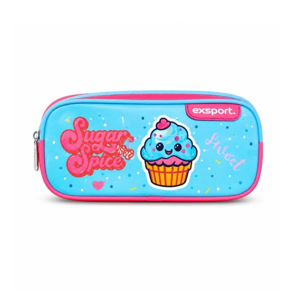 EXSPORT 2 COMPARTMENT PENCIL CASE CUPCAKE
