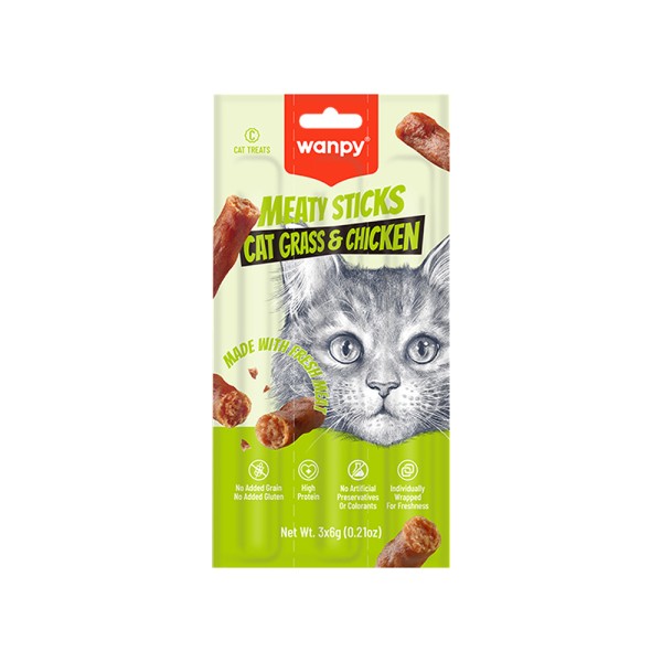 WANPY CAT STICKS  CAT GRASS & CHICKEN 