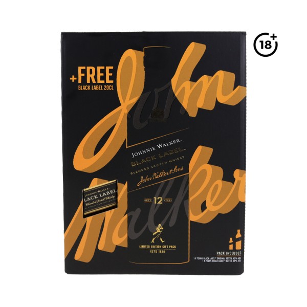 JOHNNIE WALKER BLACK LABEL+BLACK LABEL 200ML