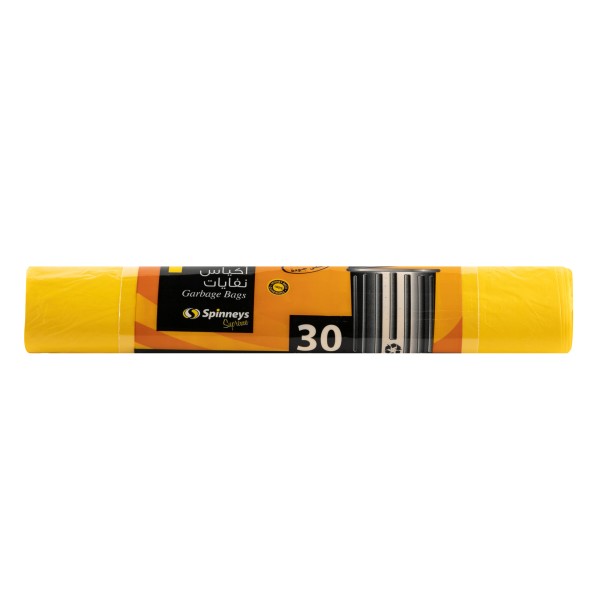 SPINNEYS ESSENTIALS TRASH BAG HOUSE HLD YELLOW 30PC