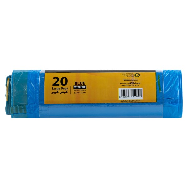 SPINNEYS ESSENTIALS BAG PL/TIE BAG BLUE 20PC