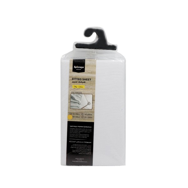 SPINNEYS SP POLYCOTTON FITTED SHEET WHITE DOUBLE