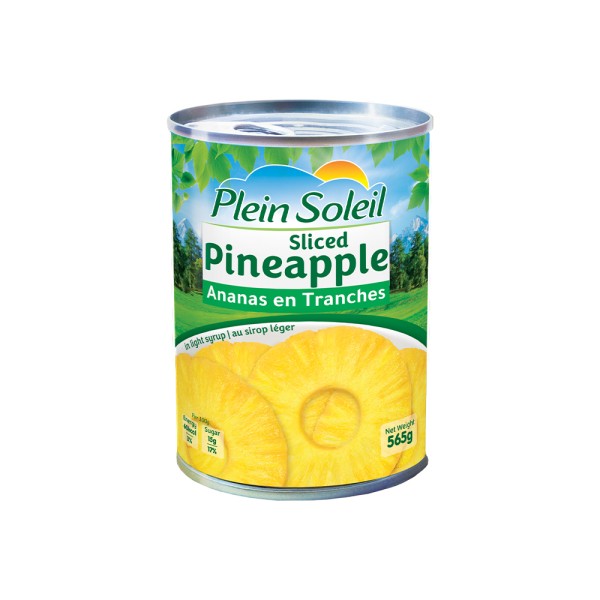 PLEIN SOLEIL SLICED PINEAPPLE IN SYRUP