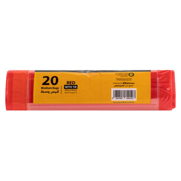 SPINNEYS ESSENTIALS BAG PL/TIE RED 20PC