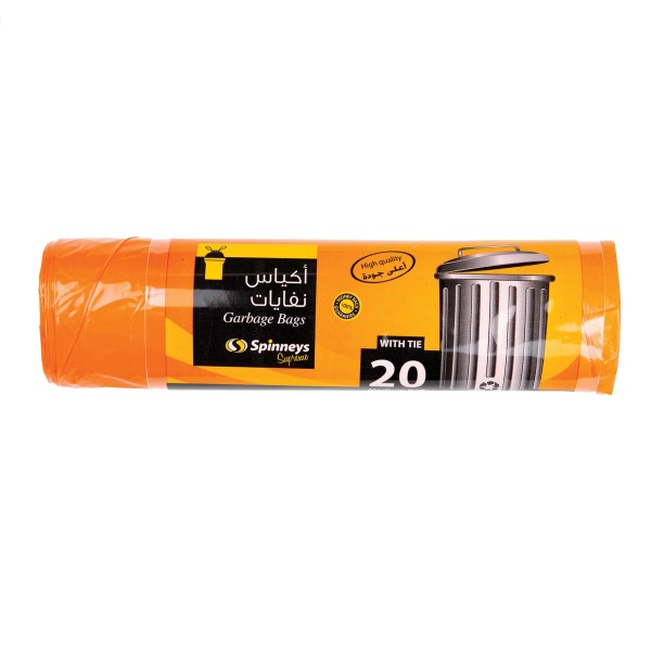 SPINNEYS ESSENTIALS BAG PL TIE BAG ORANGE 20PC