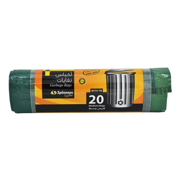 SPINNEYS ESSENTIALS TIE BAG GREEN 20PC