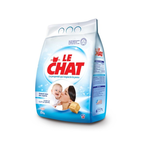 Le Chat Sensitive Low foam Powder Laundry Detergent 6Kg,  for Sensitive Skin