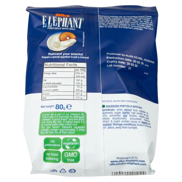 ELEPHANT PRETZEL DISCS SALT
