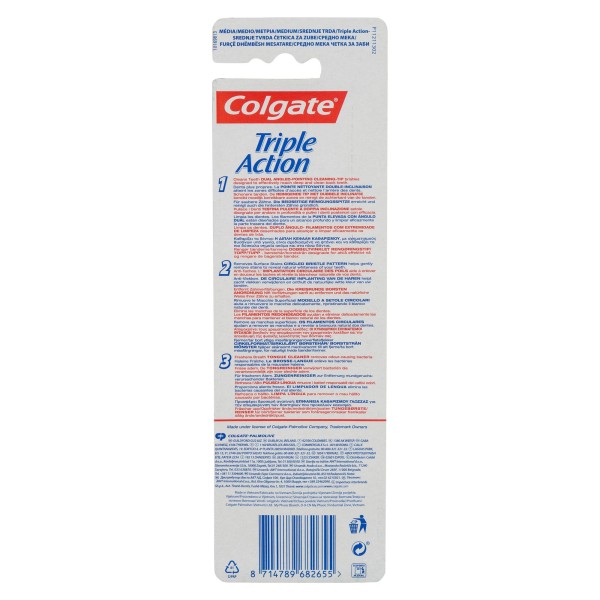 Colgate Triple Action Medium Toothbrush 1+1 Free