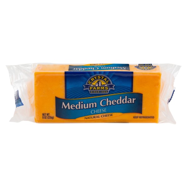CRYSTAL FARMS MEDIUM CHEDDAR CHEESE CHUNKS