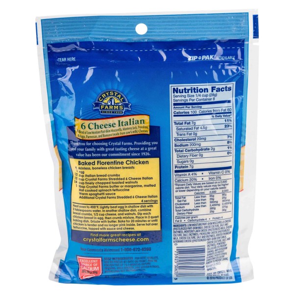CRYSTAL FARMS ITALIAN SIX CHEESE SHREDDED