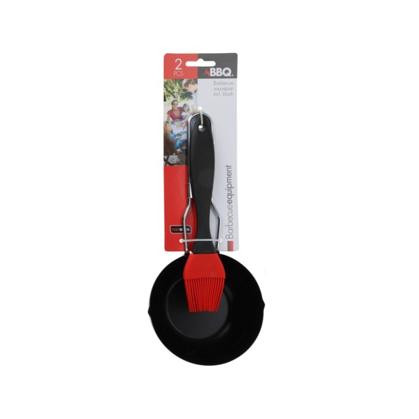 BBQ BBQ SAUCE PAN NON STICK WITH BRUSH BLK