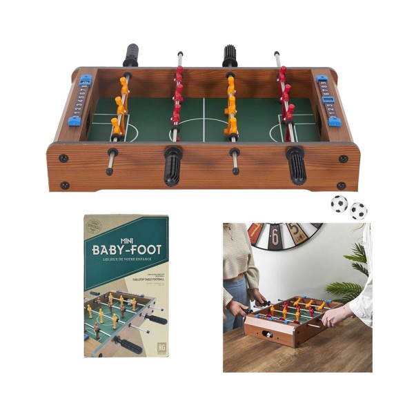 MISTER GADGET TABLETOP TABLE FOOTBALL BROWN 51X31CM