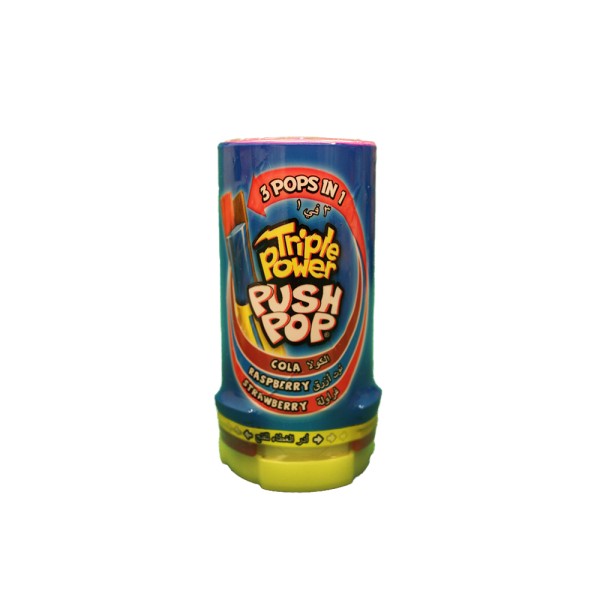 BAZOOKA TRIPLE PUSH POP BLUE STRAWB RASPB+COLA