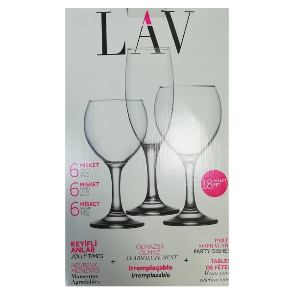 LAV MISKET WINE CUP SET 190+210+260CC