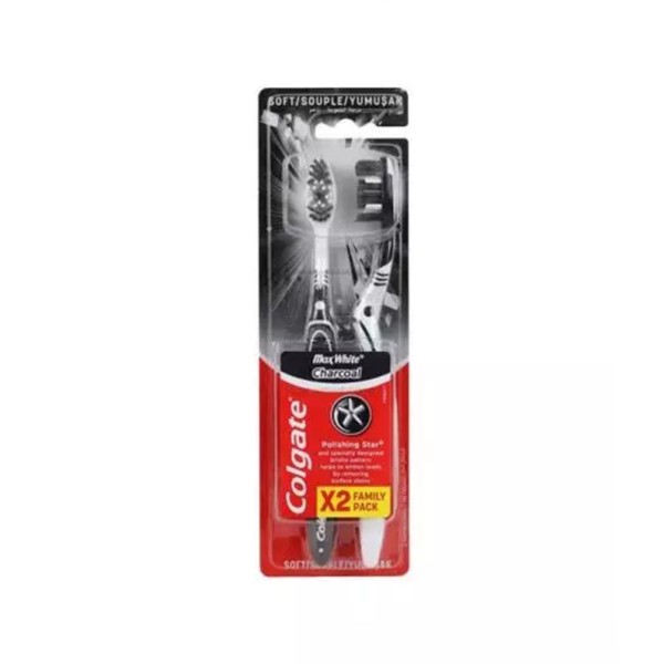 COLGATE TOOTHBRUSH MAXWHITE CHARCOAL  TWIN