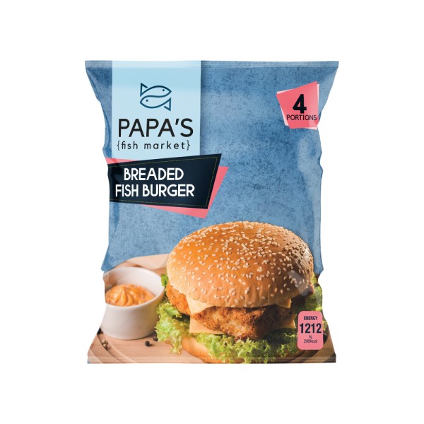 PAPA'S FISH MARKET BREADED FISH BURGER