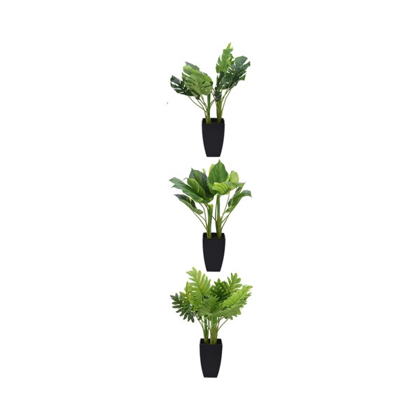HARD GOODS ARTIFICIAL PLANT IN POT WITH STONES 3ASS STYLES