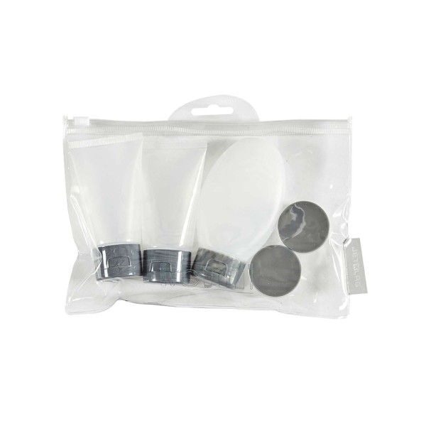 JET LAG TRAVEL TOILETRY KIT BOTTLE X3 AND JAR X2
