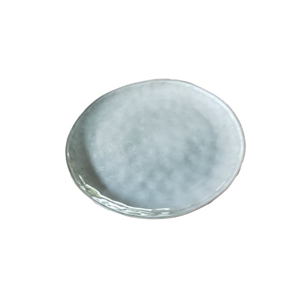 HARD GOODS STONEWARE DINNER PLATE  L.GREEN WITH RIM