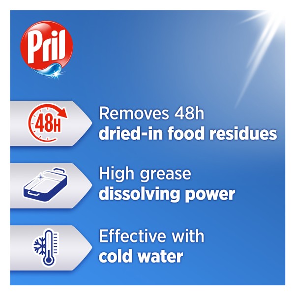 Pril cold active dishwashing liquid, Apple 650ml