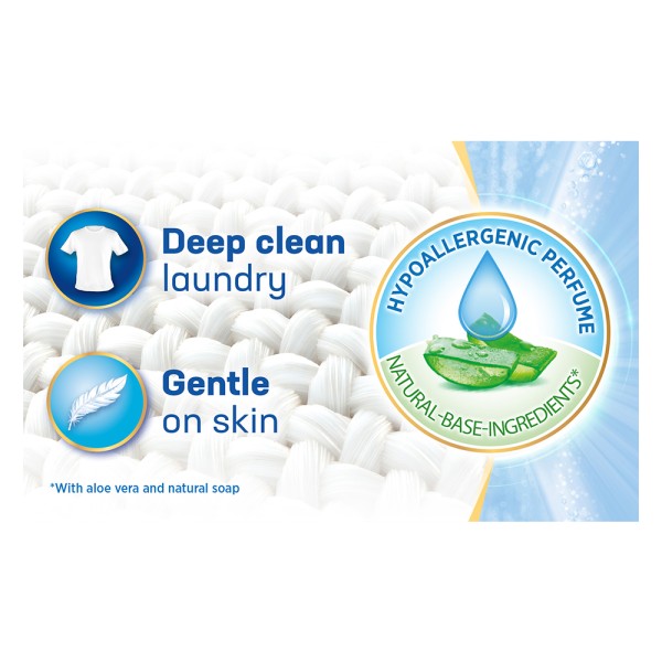 Le Chat Sensitive Gel Laundry Detergent 2.5L (22 Washloads), Liquid Laundry Detergent with Aloe Vera,  for Sensitive Skin, Effective from 20°C to 95°C
